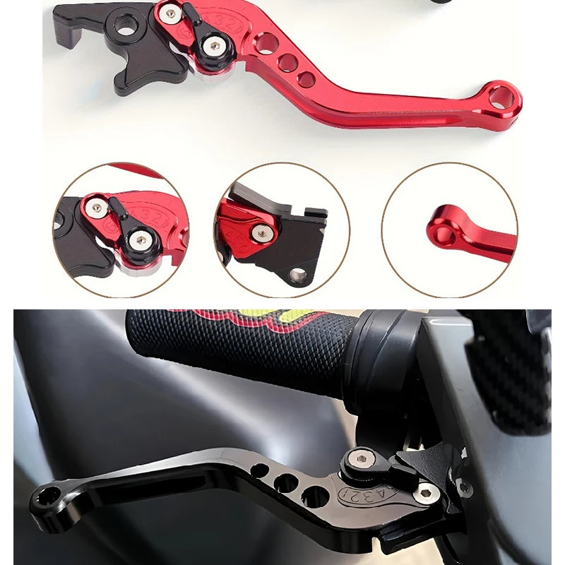 Universal Motorcycle Clutch Brake Handle Alloy Adjustable Brake Drum Lever CNC Dual Disc Brake Handle Pull Rod Brake Horn Handle